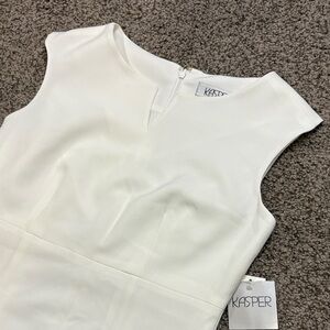 Kasper Ivory Sleeveless Midi Dress NWT 4